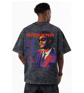 The Weeknd After Hours Rapper Şarkıcı Baskılı Unisex Oversize Eskitme Yıkamalı Tişört