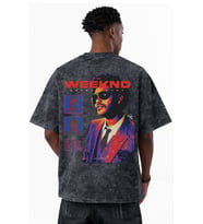 The Weeknd After Hours Rapper Şarkıcı Baskılı Unisex Oversize Eskitme Yıkamalı Tişört