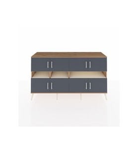 Kronos Konsol 8 Raflı 8 Kapaklı 176x59x99 Çam-Antrasit/Aytaşı