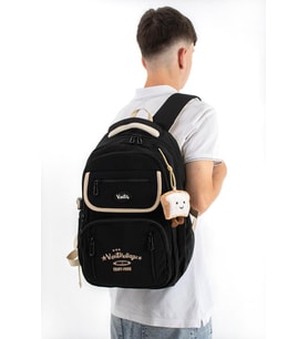 Ventis Unisex Maskotlu Okul Çantası Lise Ortaokul Sırt Çantası 43*30 Cm Çok Cepli Vnt5-G