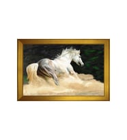 Hayvanlar Temalı Kanvas Tablo 50 x 70 cm Gold Çerçeve