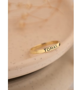 Özelleştirilebilir İnce Yüzük 925 Ayar Unisex Gümüş Yüzük (Gold)