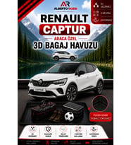 Renault Captur ÜST 2020 - 2026 Araca Özel 3D Bagaj Havuzu