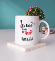 Anneler Günü Hediyesi Anneye Hediye - 14 - Kupa Bardak ve Taş Bardak Altlığı Hediye Seti