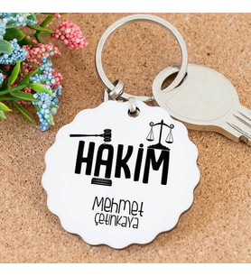 İsme Özel Hakim Papatya Anahtarlık