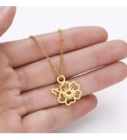 Minimalist Zarif Hibiskus Çiçeği Kolye 925K Gümüş (Gold)