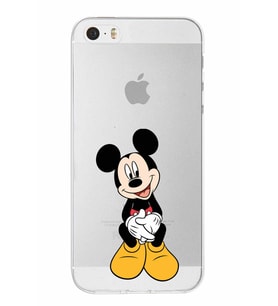 Apple iPhone 5S Uyumlu Kapak Mickey Mouse Tasarımlı Şeffaf Silikon Kılıf