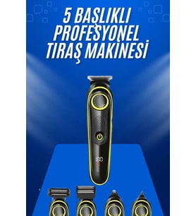 Tıraş Makinesi Şarjlı 5 Başlıklı Burun Kulak Temizleme