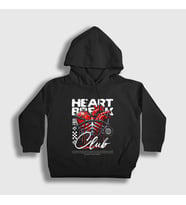 Presmono Unisex Çocuk Siyah Heart Heartbreak Club Kapüşonlu Sweatshirt 469538tt