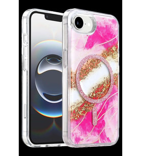 Onegif iPhone 17E Lotus Simli Magsafe Kapak - Pembe