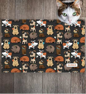 Monnhein Pet Mat – Kişiselleştirilebilir Kaymaz Mama Altlığı, 50x35 cm