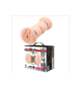 Emma Büyük Boy 19 CM Çift Taraflı Titreşimli Realistik Suni Vajina Mastürbatör