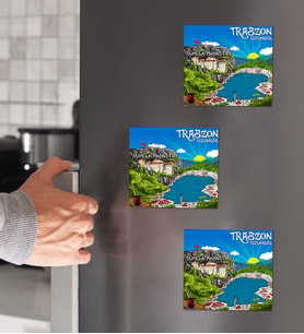 Trabzon Tasarımlı 3'lü Ahşap Magnet