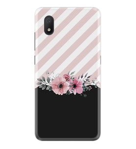 TCL L7 Kılıf Resimli Silikon Kılıf Strip Pink Flowers 1396