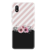 TCL L7 Kılıf Resimli Silikon Kılıf Strip Pink Flowers 1396