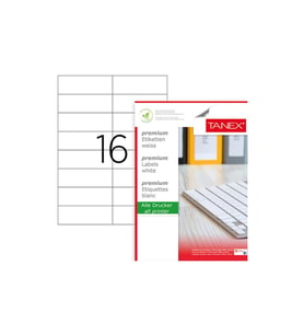 Tanex Lazer Etiket 100 Yaprak 105 x 37 Mm Lazer Yazıcı Etiketi