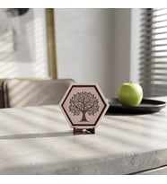 Modern Çizgilerle Hazırlanmış Hayat Ağacı Masaüstü Dekoratif Süs Evinizin Köşesine Yakışacak Parça 10x10 cm, Yavru Ağzı