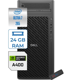 Dell Pro Max Tower T2 Ultra 7 265 24GB Ddr5 4tb SSD 4GB/A400 Windows 11 Pro 360W Masaüstü Iş Istasyonu FCT2250A400P08 + Zettausb