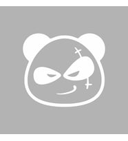 Serseri Panda Araba Sticker siyah 15x15 CM (Beyaz)