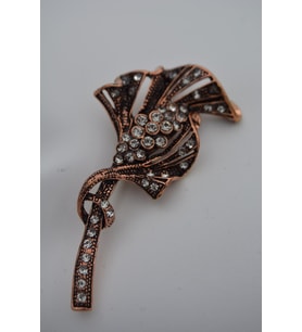 STONEAGE Broş Zirkon Taşlı Bronz