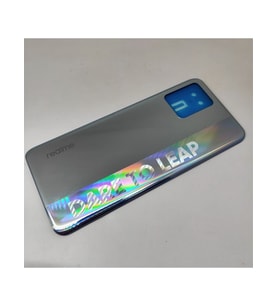 Oppo Realme 8 4g Pil Arka Kapak Onarımı Kapı Telefonu Arka Kılıfı + Logoyu Değiştirin (Gümüş Gri)