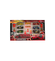 Cars Arabalar Mcqueen Tır Mack Trafik Kural İkaz İşaretlerş Eğitici Öğrenme Ve Metal Araba Seti (Kırmızı-Siyah)