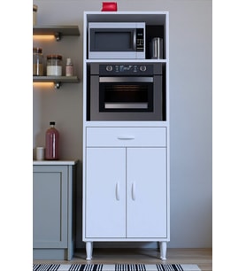 Eliusta Lunera G:65 cm Beyaz Mutfak Dolabı Çok Amaçlı Açık Bölmeli Fırın Mutfak Dolabı 65x163,4x32,5 cm
