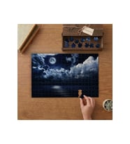 Bulutlu Gece - Deniz - Doğa Manzarası Tasarımı 240 parça Ahşap Puzzle Ahşap Kutuda MP02114