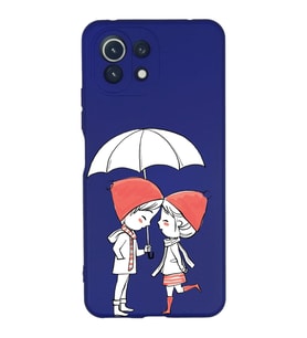 Xiaomi Mi 11 Lite Uyumlu Lansman Kılıf Aşk Tasarımlı İçi Kadife Kapak-Lacivert (Şeffaf)