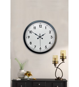 40 cm Siyah Metal Standart Duvar Saati