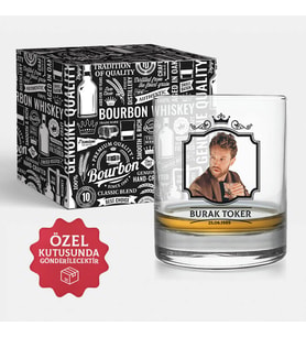 Doğum Günü Hediyesi Fotoğraflı Viski Kadehi Özel Kutusunda