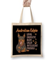 Cute Australian Kelpie Loyal & Friendly Dog Distressed Bez Çanta Uzun Saplı