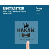 Sünnet Bebek Süs Etiketi Şeffaf Kişiye Özel Transparan Etiket Sticker 70 Adettir