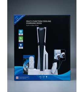 PS5 / PS5 Slim / PS5 Pro Uyumlu Çok Fonksiyonlu Soğutucu Stant - Çift Kol Şarj İstasyonu ve Oyun Yuv