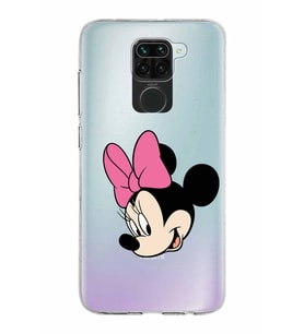 Xiaomi Redmi Note 9 Uyumlu Kapak Minnie Mouse Tasarımlı Şeffaf Silikon Kılıf