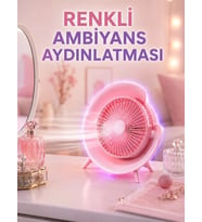 3 Hız Ayarlı USB Şarjlı RGB Masa Fanı
