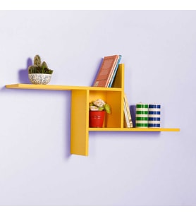 Adore Mobilya Dekoratif Duvar Rafı - Sarı 100x50x18 cm (GxYxD)