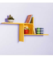 Adore Mobilya Dekoratif Duvar Rafı - Sarı 100x50x18 cm (GxYxD)