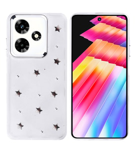 Infinix Hot 30 Uyumlu Kılıf Airbag Tasarımlı Simli Şeffaf Zore Kutup Kapak