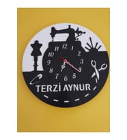 TERZİ**PERDE**DİKİŞ NAKIŞ Ahşap Duvar Saati -Sağlam ve Uygun Hediye ŞIK