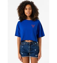 Call Of Duty Vanguard Logo Mavi Kadın Crop Tshirt