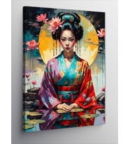Kanvas Tablo Geleneksel Kimono İçindeki Kadın