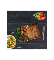 Saban Ahşap ve Sebzeler  Cam Kesme Tahtası - Cam Kesme Tablası  30cm x 40cm