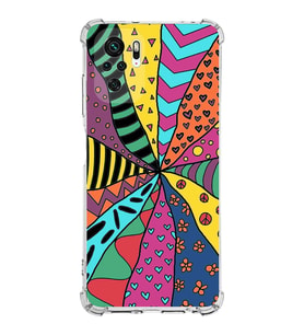 PrintiFy Xiaomi Redmi 10 2022 Uyumlu Retro Color 4 Baskılı Şeffaf Köşe Korumalı Antişok Kılıf