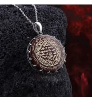 Akik Taşlı 8 Köşe Hz. Süleyman ın Mührü Gümüş Kolye