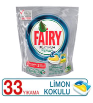 Fairy Platinum 33 Yıkama Bulaşık Makinesi Deterjanı Kapsülü Limon Kokulu