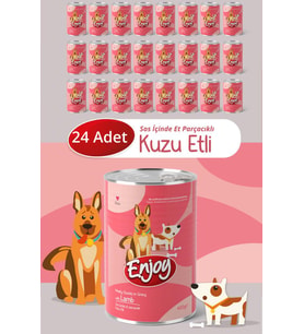 Enjoy Kuzu Etli Köpek Konservesi Sos İçinde Et Parçacıklı 400 Gr x24
