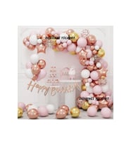 LÜKS ROSE GOLD PEMBELİ ZİNCİR BALON SET