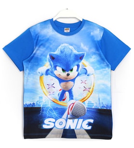 Kirpi Sonic The Hedgehog Çocuk T-Shirt Mavi Renk