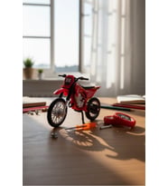 Model Cross Kırmızı Motorsiklet Sök Tak Tekerlekli 1:18 Ölçek 3+ Yaş